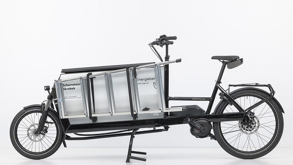 Vélo cargo électrique Riese & Müller pour ramoneur